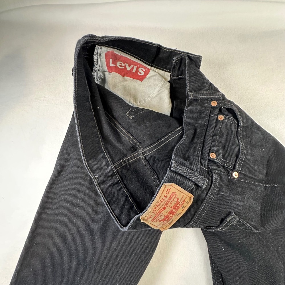 Levis 550 Relaxed Fit Black Denim Jeans Mens 34x30 Husky 14H Cotton 5-Pocket - Picture 12 of 12